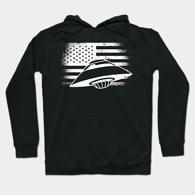 Ufo USA Alien Abduction Flying Saucer Hoodie by Anassein.os